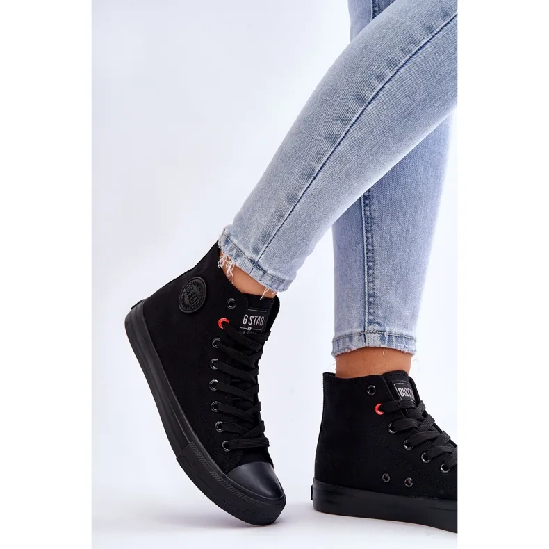 Women's Classic High Sneakers Big Star T274033 Black