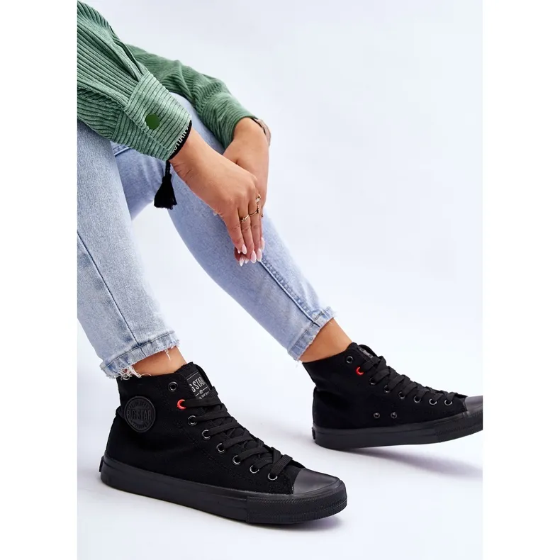 Women's Classic High Sneakers Big Star T274033 Black