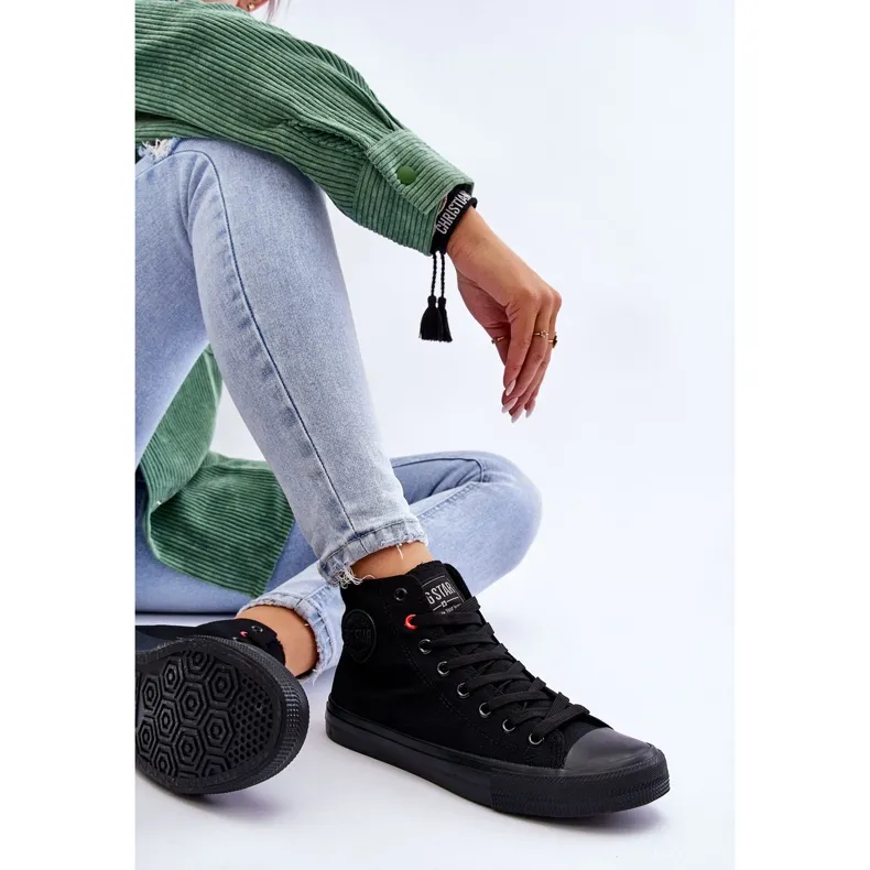 Women's Classic High Sneakers Big Star T274033 Black