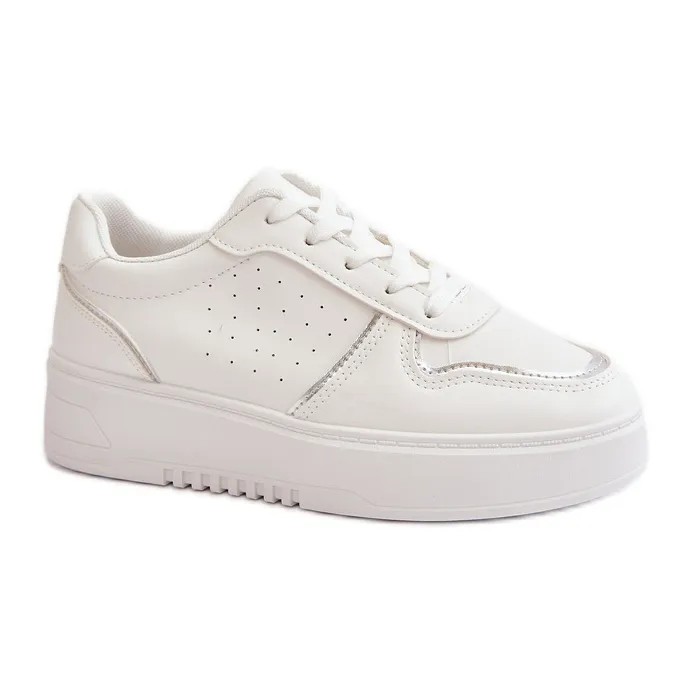 Women's Sneakers On The Platform With Decorative Lacing White Mistra