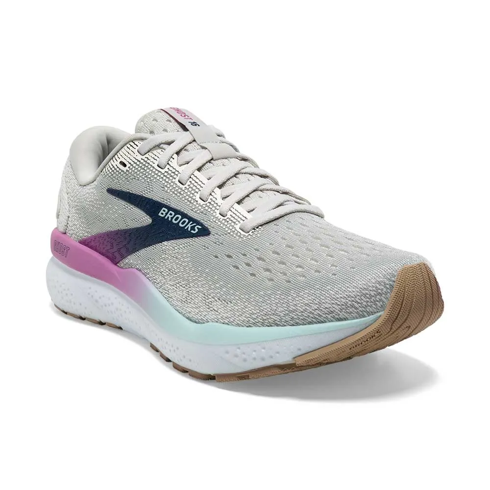 Women's Ghost 16 Running Shoe - White/Grey/Estate Blue - Wide (D)