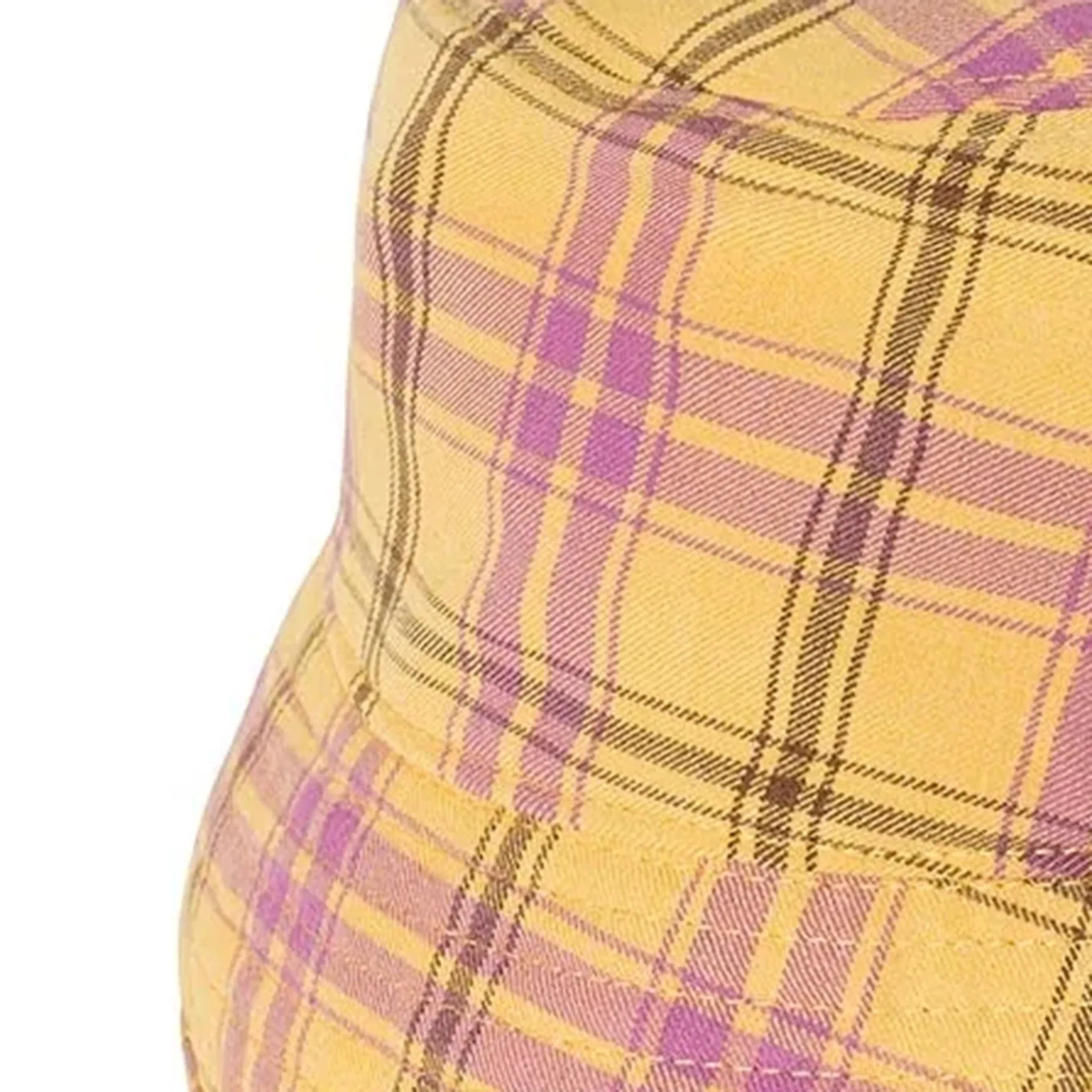 WOMEN'S PLAID BUCKET HAT YELLOW | Bodega